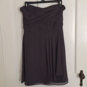 Grey dress, strapless